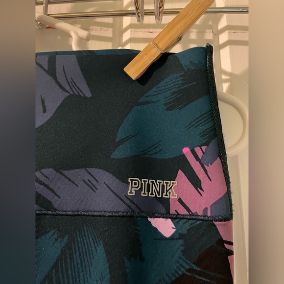 Vs. pink bonded tropical leggings with phone pocket-small EUC - Picture 3 of 8